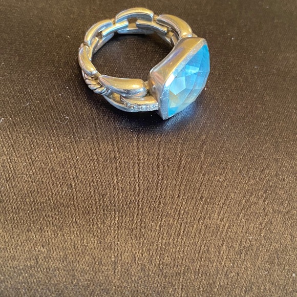 David Yurman Wellesley Blue Topaz Ring - Picture 3 of 4